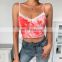 High Quality Womens  Lace Tie Dyed Backless Cotton Sexy Cropped Tank Tops