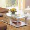 Contemporary Stainless Steel Frame Tempered Glass Top Coffee Table