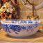 Chinese hand painted art porcelain blue basins sinks with butterfly love flower design
