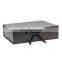 44cm width custom logo printing rectangle black shallow cardboard folding gift box with ribbon