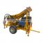 OrangeMech Trailer-mounted double hydraulic 60 horsepower water well drilling rig with big wheels for sale