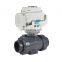 COVNA 3 Way T Port PVC Electric Actuator Ball Valve Plastic Electric Ball Valve