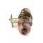Security double handle antique copper interior room tubular keyed entry door knob lock