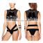 (ODM/OEM Factory)latex swimsuit/high cut one piece swimsuit/swimsuit women BLACK designed bikini sexy nude black