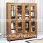 Y-1491 New style customized cabinet wooden bookcase with glass doors