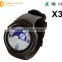 2016 X3 sim card smart watch 3g round smart watch MTK 6572 android watch with sim