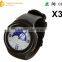 2016 X3 sim card smart watch 3g round smart watch MTK 6572 android watch with sim