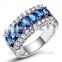 925 starling silver Unique Colorful Cubic Zirconia fashion party finger rings Size 6-7-8-9