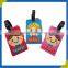 Fancy factory Custom Rubber Standard Size Creative Pvc cartoon Luggage Tag