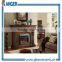 electrically heated glass transparent & stained glass fireplace screen