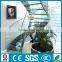 Prefabricated 304SUS steel glass curved stairs