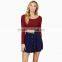 Womens Girls Long Sleeves Scoop Neck Crop Top Stretch Mini Shirt OEM ODM Type Clothing Factory Manufacturer Guangzhou