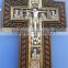 metal cross Crucifix antique gold Vintage prayer wall hanger