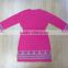 2014 fashion children pink striped jacquard o-neck pullover sweater