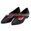 Hot sale style High Heel Pointed toe low heel classic ladies breatheable PU lining comfortable black sheep skin pump shoes
