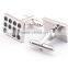 Black White Precious Grid Cufflink in Metal