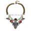 2015 Fashion leaf flower rhinestones necklace accessories for women