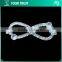 5MM 2MM Clear Crystal Rhinestone Ribbon Rhodium Metal Pair Buckle