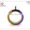 Rainbow Color! Hot Christmas gift large floating locket charms necklace magnetic stainless steel glass pendant Memory Locket