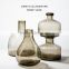 SAMYO handworked smoky gray decorative glass vase home usage
