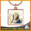 Free mould fee souvenir gold Virgin Mary printing Catholic beautiful keyring