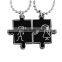 SRP4007 Hot New Products for 2016 Enamel Black Puzzle Couple Pendant Stainless Steel Cute Necklace