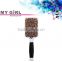 MY GIRL cheap resin crystal rose red hair brush paddle brush baby ionic hair brush