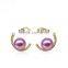 7-8mm Size Natural Freshwater Pearl Earrings White Color Pink Color and Purple