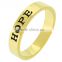 HY Fashion jewelry gold plated brass material believe Inspirational Ring rings for Women