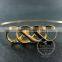 65mm diameter one end open 14K light gold,silver double infinity lover charm wiring fashion bangle bracelet 6490057
