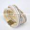 Hot Fashion Rhinestone Leather Wrap Bracelet Crystal Multilayer Flower Grain Bracelets bangles for Women