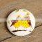Bird Pattern Round Shape White Ceramic Fridge Magnet