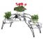 Elegant Arch Metal Potted Plant Garden Patio Display Rack with 3 holders Flower Pots Holders Display Stand
