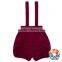 Purple-red soft cotton suspender shorts children boutique wholesale summer shorts for kids girls