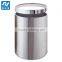 Stainless steel trash bin for hotel guest room