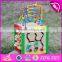 2017 new design multi-function 5 in 1 kids wooden toy with beads maze W11B136