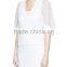 korea style fashion design lady custom bell sleeve mesh knit sweater