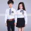 2017 new design long sleeve children boys and girls shool uniform shirt