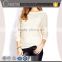 custom crew neck slub knitted pullover sweater with back opening