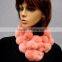 Myfur Real Fur Manufacturer Tongxiang Wholesale Colorful Rabbit Fur Pom Poms Short Women Neck Wear Scarves