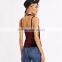 Velvet V-neck top with choker, ladies sexy tank top