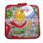 3pcs kitchen set pepper design with cotton kitchen towel, pot holder and oven mitt