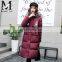 Korean Style New Design Fur Hood Coat Winter Long Sexy Women Down Coat