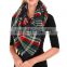 2016 new plaid shawl women fashion blanket wholesale turkish square scarf