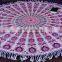 Indian White Mandala Wall Hanging Indian Tapestries With Tassel Lace Throw 72" Round Bohemian Bedspread Bed Throw