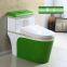 Green color ceramic hotel bathroom one piece siphonic good sale top dual flushing toilet bowl
