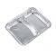 household 2- compartments disposable aluminium foil food tray aluminum foil compartment food container