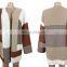 Wholesale Women's plus oversize multi color combo knitted casual causal wear longline cardigan sweater