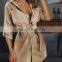 LAITE D2160 summer&autumn plus size women solid color v-neck women shirt dress ladies casual dress