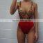 2016 Best Seller Hawaii Beach Bathing Suit High Waisted Push Up Bikini Deep V Sey Tie Dye Women Swim Suit Bandage Bikinis Khaki
